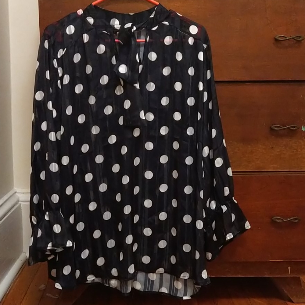 Sheer polka dot blouse